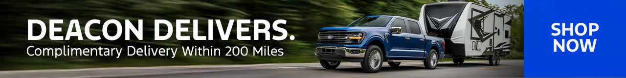 Deacon Delivers Blue Silverado on Road